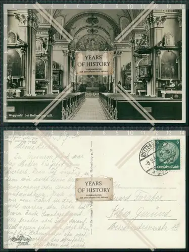 Foto AK Weggental-Rottenburg a.N. Wallfahrtskirche Innenansicht 1934 gelaufen