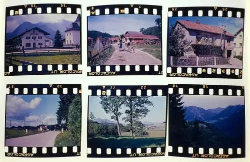 6x Original Fab-Dia - Lr. Traunstein in Oberbayern - Dörfer Haslach u.a. 1960er