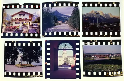 6x Original Fab-Dia - Lr. Traunstein in Oberbayern - Dörfer Haslach u.a. 1960er