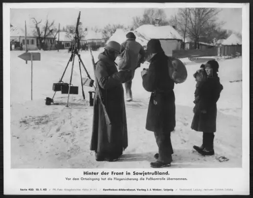 Sowjetrussland Passkontrolle Ortseingang Fliegerüberwachung PK Foto Winter 1942