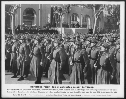 Barcelona 3. Jahrestag Befreiungsfeier - Parade Soldaten Aufmarsch PK Pressefoto