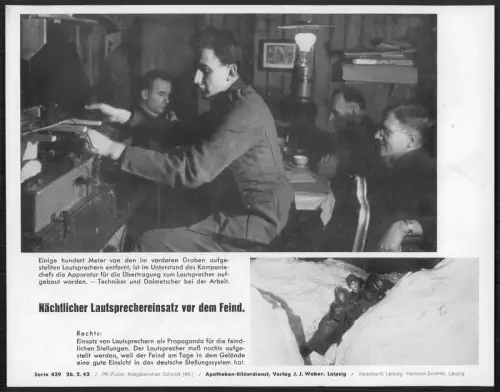 Wehrmacht Ostfront Lautsprechereinsatz - Nacht Propaganda Stellung PK Foto 1942