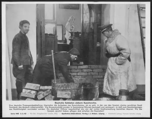 Wehrmacht Soldaten Smolensk - Museum Kunstwerke Sicherung Bergung PK Pressefoto
