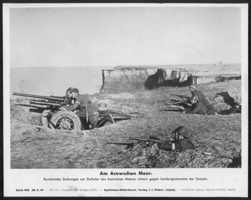 Wehrmacht Asowsches Meer Küstenstellung - Geschütz Sicherung Küste PK Pressefoto