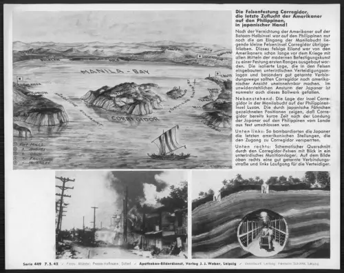 in japanischer Hand Corregidor USA Philippinen Karte Bucht Manila Festung 1942