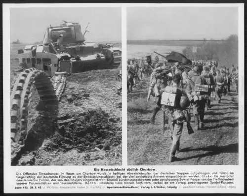 Wehrmacht Charkow Kesselschlacht Charkow zerstörte Panzer Tank Infanterie Marsch