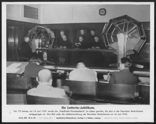 WK 2. Deutschland Reichslotterie Jubiläumsziehung 16 Juni 1942 Ziehungssaal
