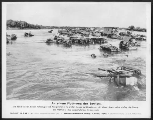 Wehrmacht Russland Fluchtweg Sowjets - Beutefahrzeuge Panzer Tank Kriegsmaterial