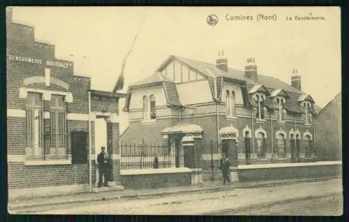 AK 1. WK - Comines Nord Gendarmerie Feldpost 1918 gel. Inf. Rgt.49 6.Komp.