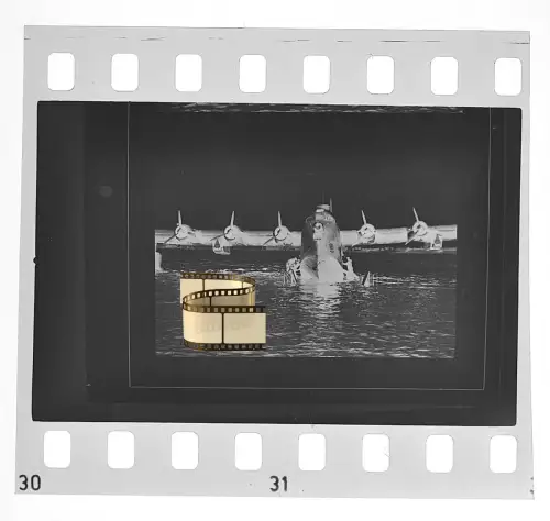 Negativ 4x3,5cm - Flugzeug - Blohm & Voss - BV 222 Wiking - Flugboot