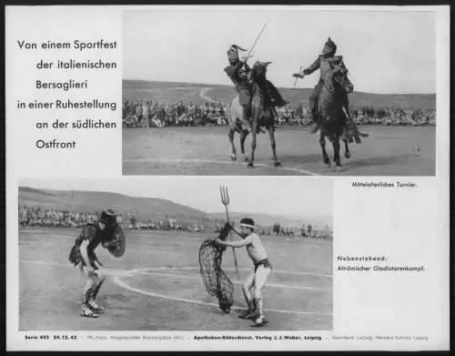 Südliche Ostfront Sportfest italienischen Bersaglieri Ruhe Stellung PK Foto 1942