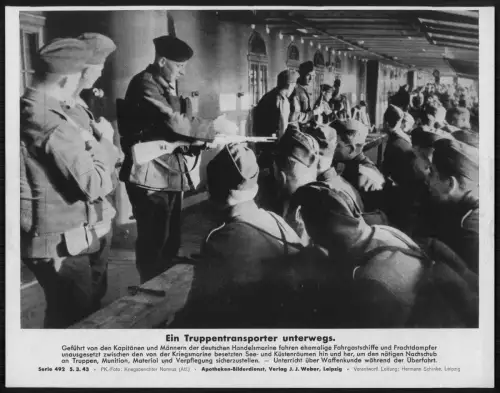 Wehrmacht Ostsee Truppentransporter Borddienst - Bewaffnung Seetransport PK 1943