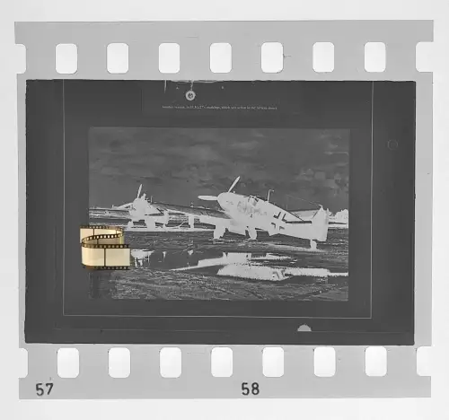 Negativ 4x3,5cm - Flugzeug Aircraft - Messerschmitt Me Bf 109 - Jagdflugzeug WK2