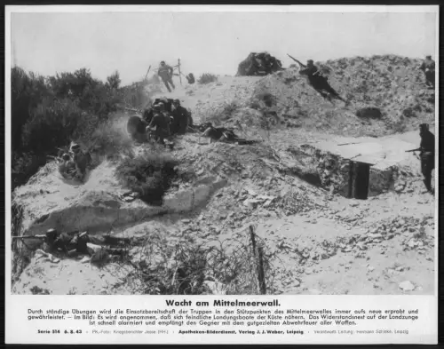 Wehrmacht Wacht am Mittelmeerwall - Küstenverteidigung Soldaten PK Foto 1943