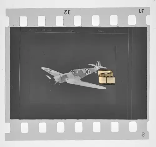 Negativ 4x3,5cm - Flugzeug Aircraft - Messerschmitt Me Bf 109 - Jagdflugzeug WK2