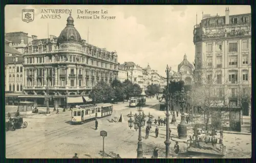 1. WK  Antwerpen De Keyserlei Straßenbahn 6. Pomm. Inf. Rgt. 49 - Feldpost 1917