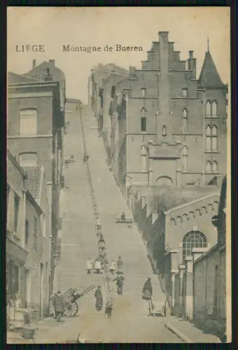 1. WK - Lüttich Montagne de Bueren Treppe 6. Pomm. Inf. Rgt. 49 - Feldpost 1917
