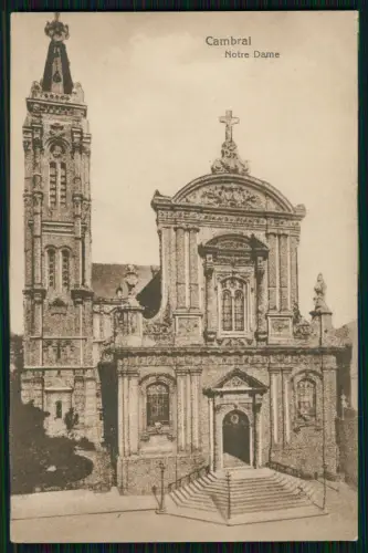 1. WK - Cambrai Notre Dame Kathedrale - 6. Pomm. Inf. Rgt. 49 - Feldpost 1917