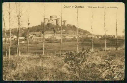 1. WK - Coucy le Chateau Blick vom Westen 6. Pomm. Inf. Rgt. 49 - Feldpost 1917