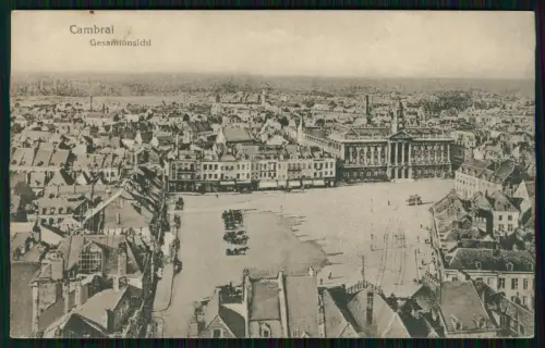 1. WK - Cambrai Gesamtansicht Panorama - 6. Pomm. Inf. Rgt. 49 - Feldpost 1918