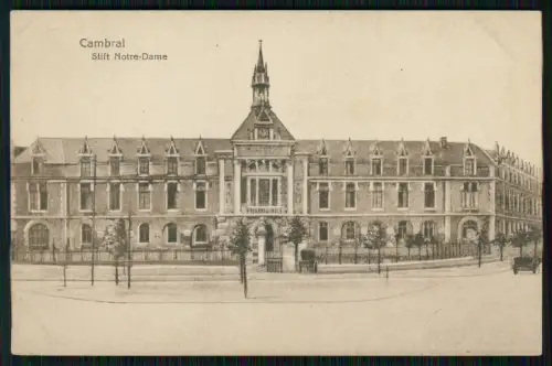 1. WK - Cambrai Stift Notre Dame Bauwerk - 6. Pomm. Inf. Rgt. 49 - Feldpost 1918