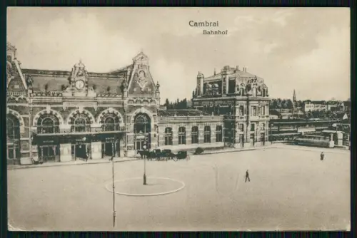 1. WK - Cambrai Bahnhof Empfangsgebäude - 6. Pomm. Inf. Rgt. 49 - Feldpost 1918