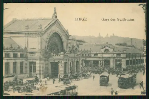 1. WK - Liege Bahnhof Guillemins Tram - 6. Pomm. Inf. Rgt. 49 - Feldpost 1918
