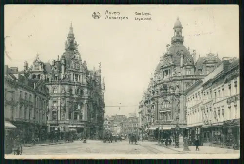 1. WK Antwerpen Leysstraat Prachtbauten - 6. Pomm. Inf. Rgt. 49 - Feldpost 1917