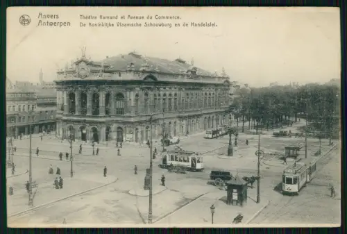 1. WK - Antwerpen Flämisches Theater Allee 6. Pomm. Inf. Rgt. 49 - Feldpost 1917