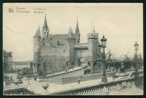 1. WK - Antwerpen Het Steen Burganlage - 6. Pomm. Inf. Rgt. 49 - Feldpost 1917