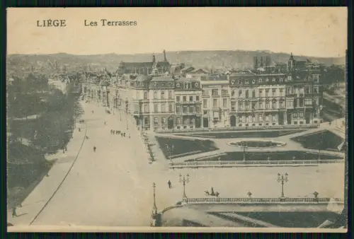 1. WK - Liege Les Terrasses Stadtansicht - 6. Pomm. Inf. Rgt. 49 - Feldpost 1918