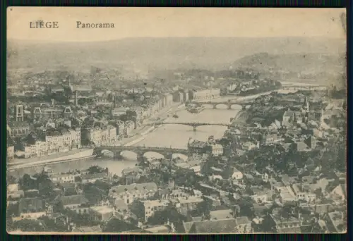 1. WK - Liège Panorama Stadt an der Maas - 6. Pomm. Inf. Rgt. 49 - Feldpost 1918