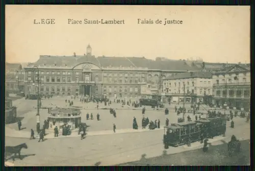 1. WK - Liège Place Saint Lambert Gericht 6. Pomm. Inf. Rgt. 49 - Feldpost 1918