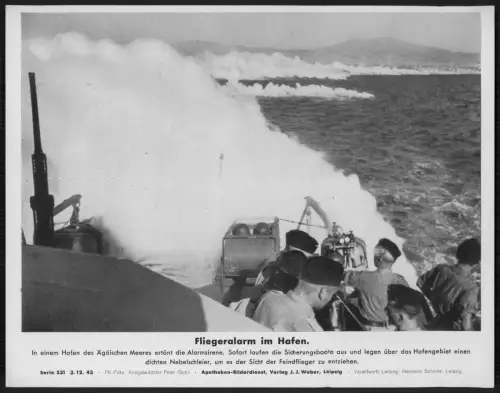 Wehrmacht Soldaten - Ägäisches Meer Hafenanlage Schutzmaßnahme bei Luftalarm