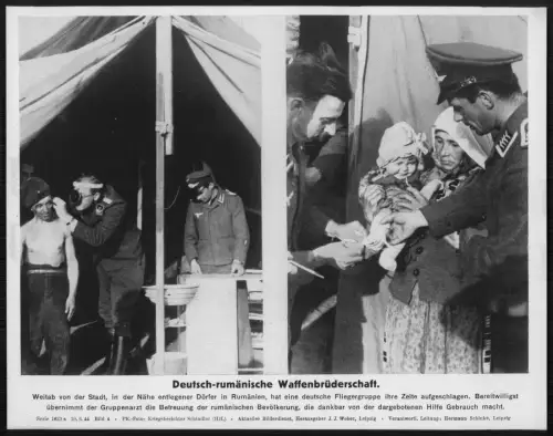 Luftwaffe Flieger Rumänien Dorf - Deutsch rumänische Waffenbrüderschaft PK 1944