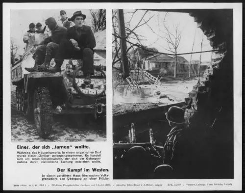 Wehrmacht Soldaten Ungarn Westfront Der Kampf im Westen Häuserkampf PK Foto 1945