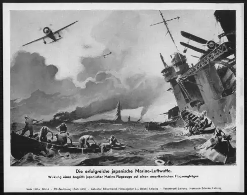 Erfolgreiche japanische Kriegsmarine Luftwaffe Angriff auf amerikanischen Träger