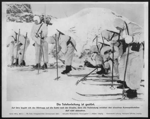 Kriegsberichter dokumentierten Störtrupps bei Instandsetzungen Winter-Tarn Ski