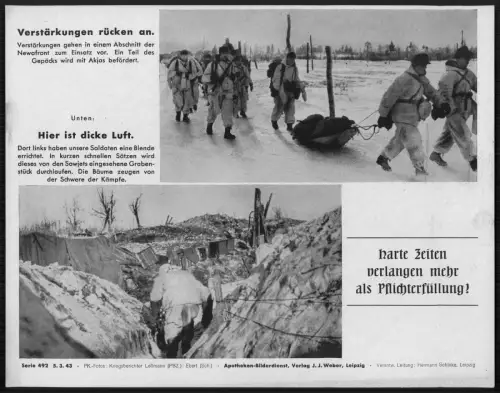 Wehrmacht Ostfront Wintereinsatz Tarn-Anzug Soldaten Verstärkungen rücken an