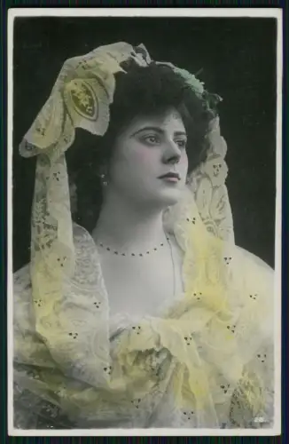 AK - Portrait junge Dame Spitze Schleier weibliche Eleganz Atelier 1907 gelaufen