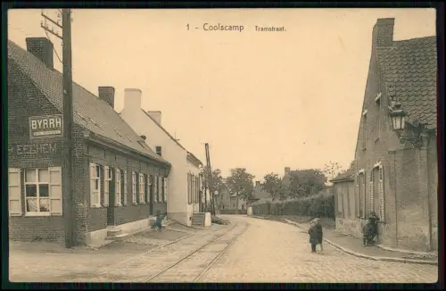 AK 1. WK - Coolscamp Tramstraat Kortemark Belgien - Straßenbahn Flandern Kinder