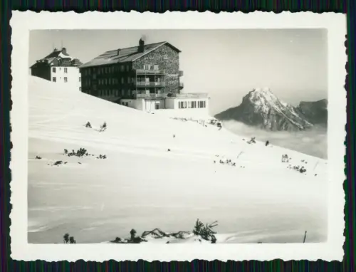 7x Foto u. AK - Urlaub Reise Feuerkogel Bergstation Berghotel im Winter - 1950er