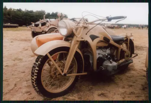 Foto 15x10cm - Wehrmacht - Motorrad Krad - Beiwagen