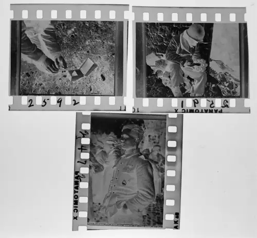 3x Negativ 4x3,5cm - Westalliierte USA Soldaten im Einsatz - 1944-45