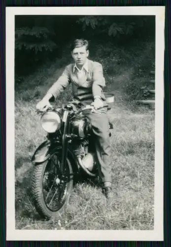 Foto - Motorrad NSU DKW ? - Boizenburg Elbe - Stempel Fotograf Preuss Boizenburg