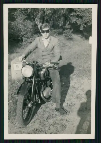 Foto - Motorrad NSU DKW ? - Boizenburg Elbe - Stempel Fotograf Preuss Boizenburg