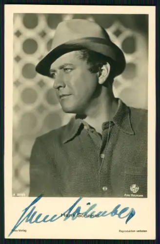 Hans Söhnker - Original Autogramm Karte signiert - Ross Verlag - Portrait Foto