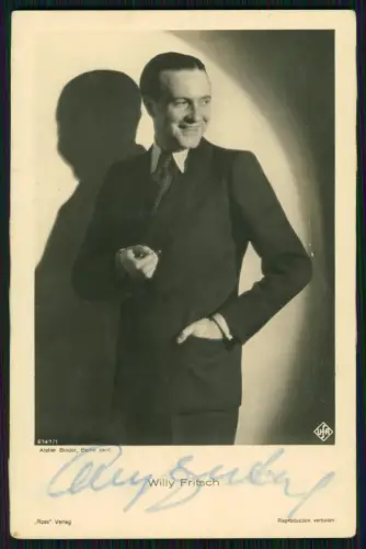 Willy Fritsch - Schauspieler Portrait - Original Autogramm - Karte Ross Verlag