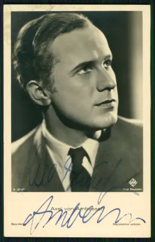 Axel von Ambesser - Schauspieler Portrait - Original Autogramm - Ross Verlag