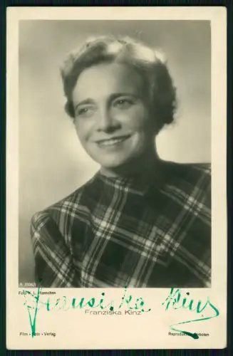 Franziska Kinz Schauspielerin Portrait Original Autogramm Karte Film Foto Verlag